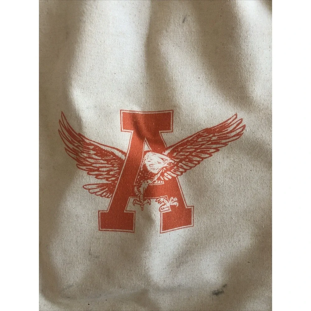 Vintage AUBURN TIGERS Laundry Tote BAG DRAWSTRING CINCH 17x26 Cream Canvas